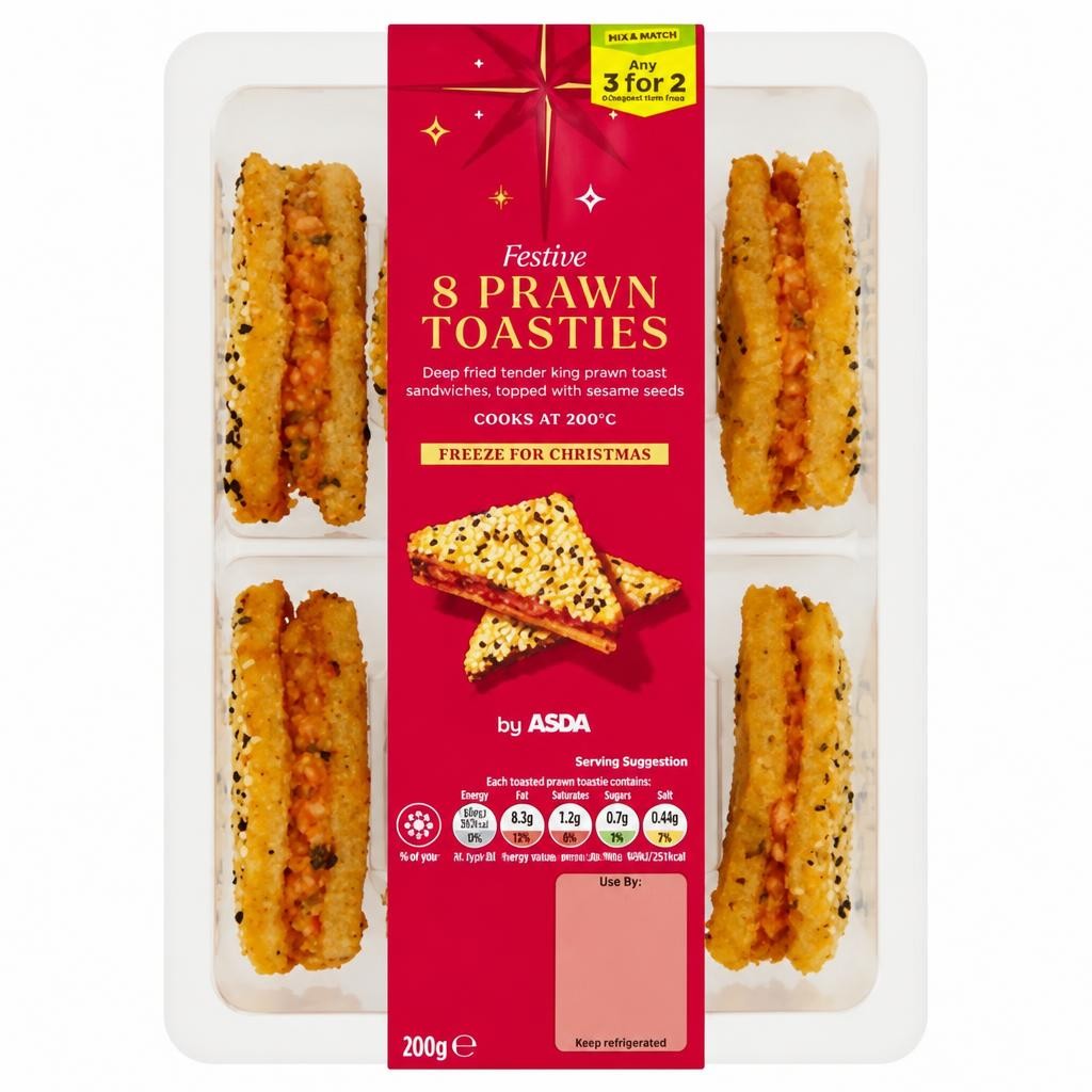 ASDA 8 Festive Prawn Toasties 200g