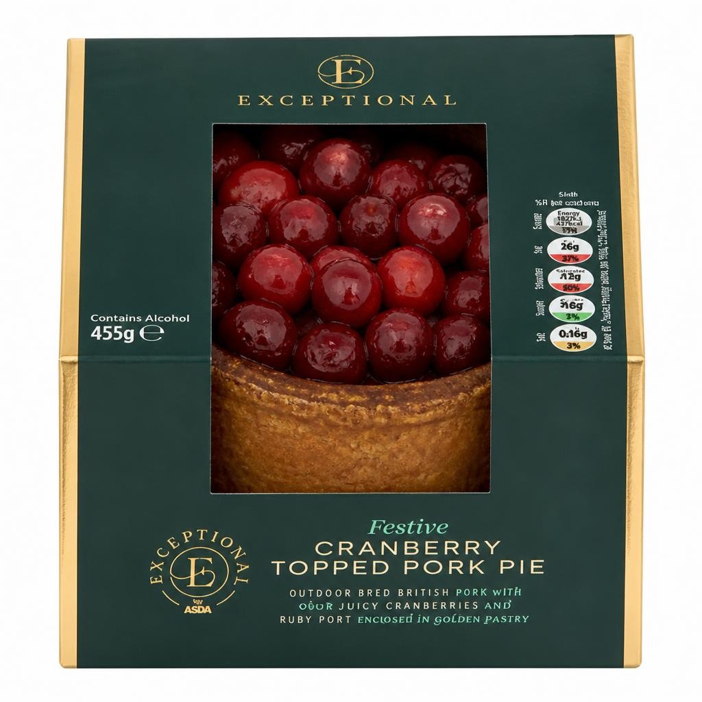 Exceptional by ASDA Festive Cranberry Topped Pork Pie 455g