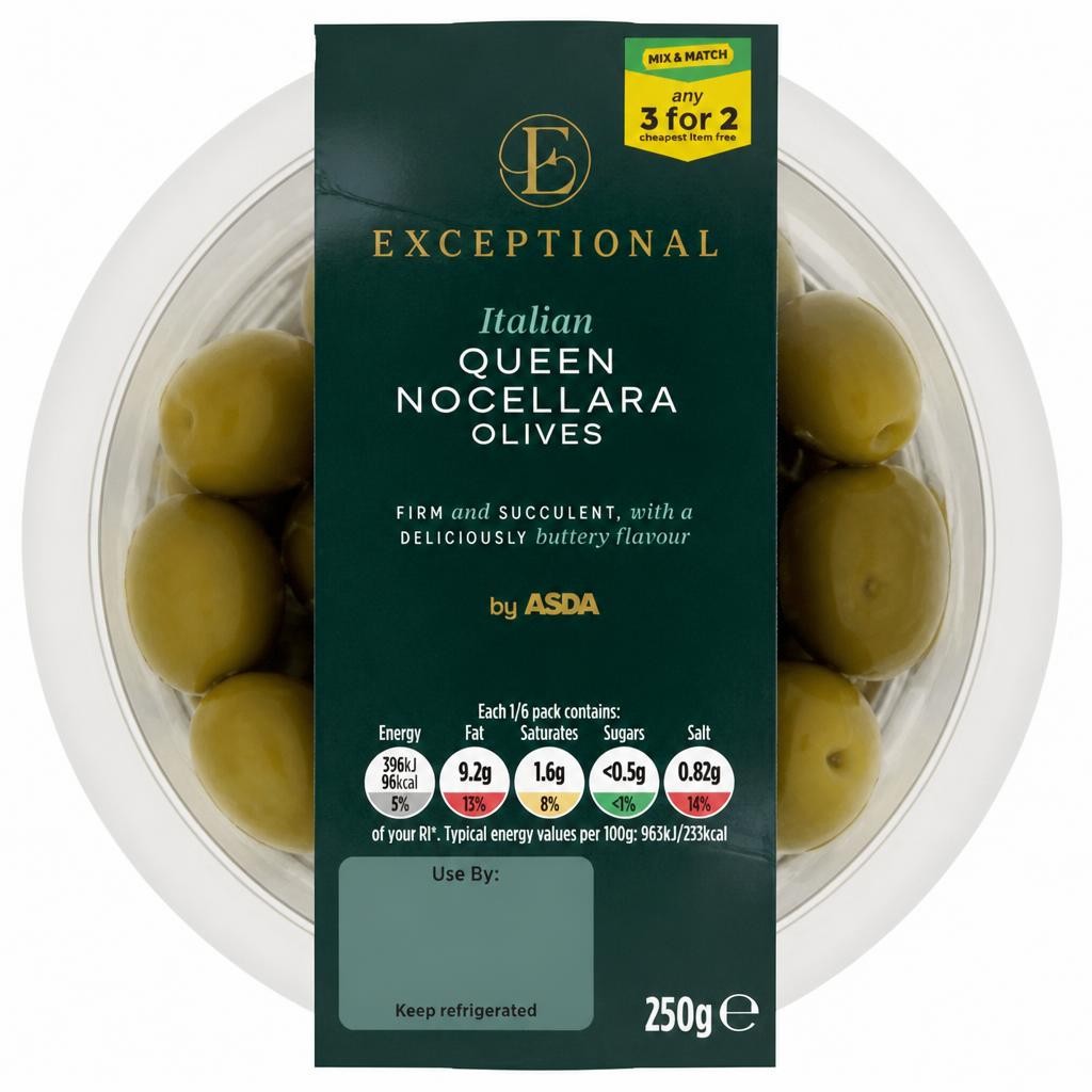 Exceptional by ASDA Italian Queen Nocellara Olives 250g