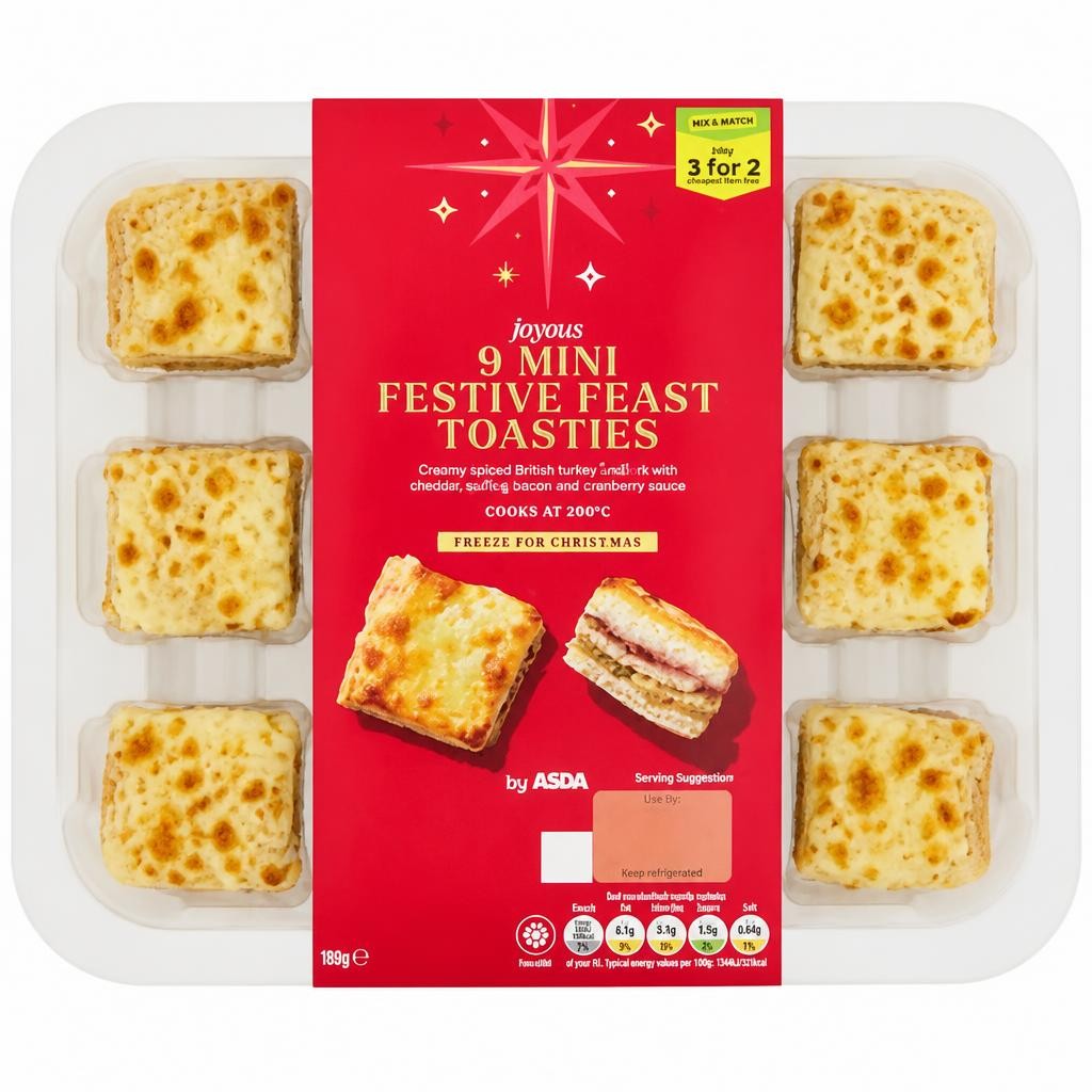 ASDA Joyous 9 Mini Festive Feast Toasties 180g