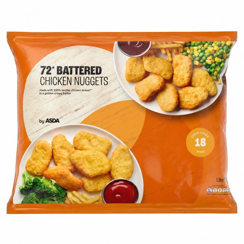 ASDA 72 Battered Chicken Nuggets 1.275kg
