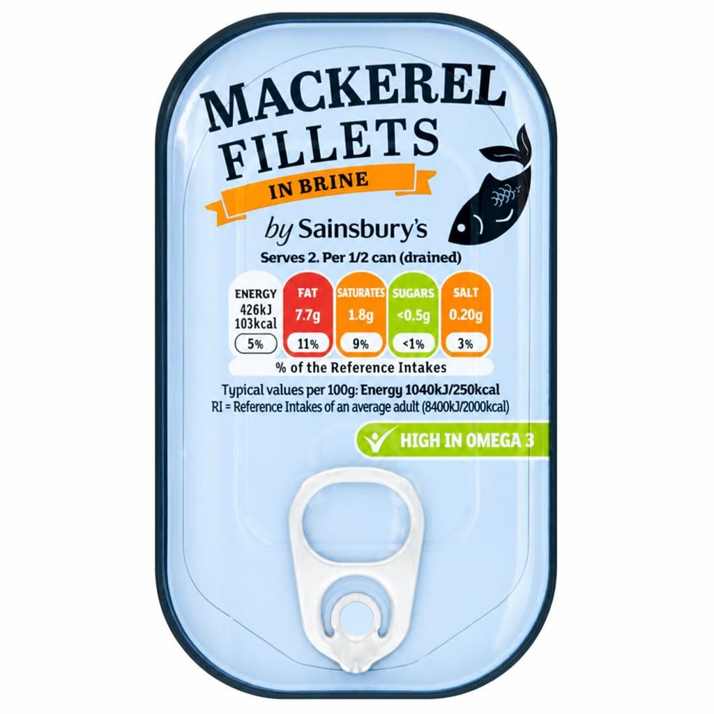 Sainsbury's 82g Brine Mackerel Fillets