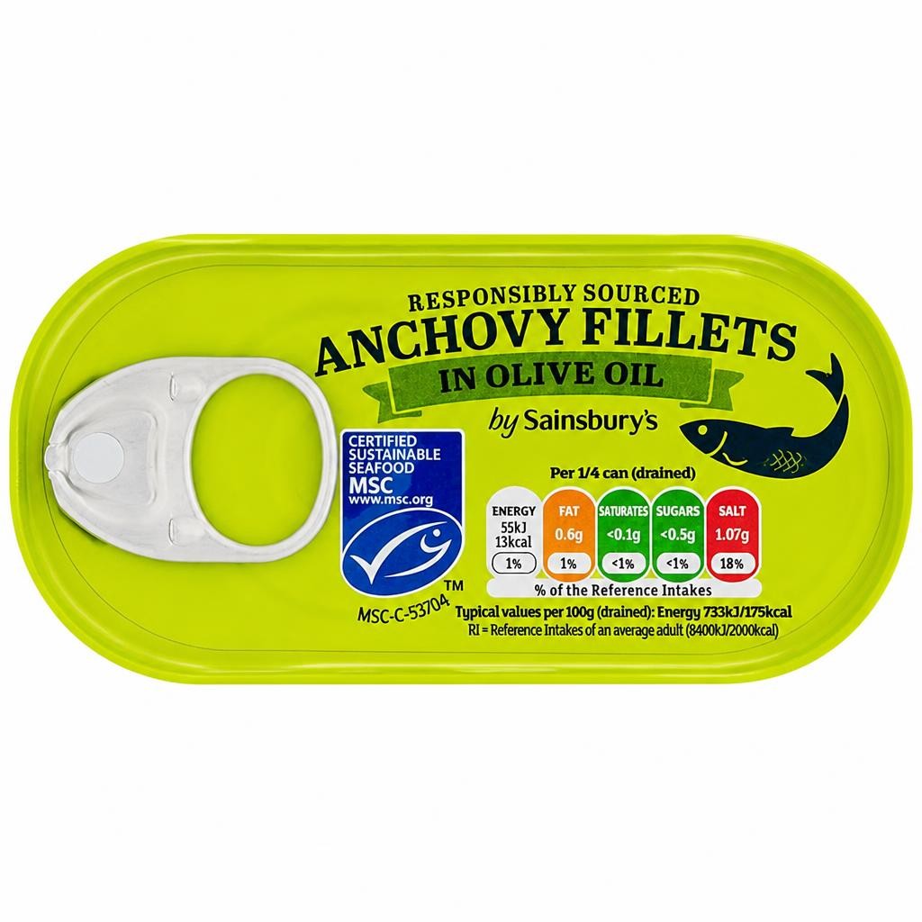 Sainsbury's Anchovy Fillets in Olive Oil 50g (30g*)