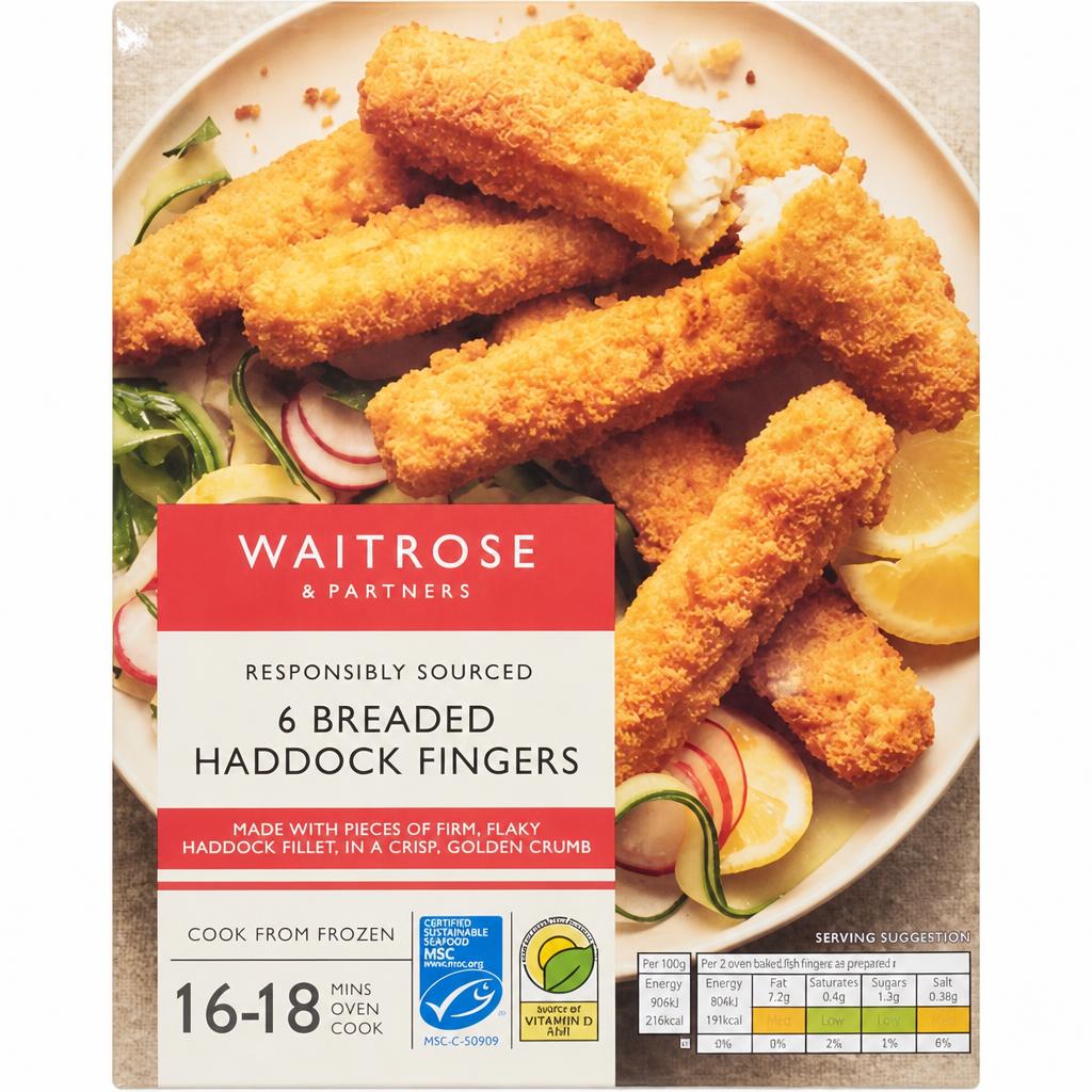 Waitrose 6 Breaded Haddock Fingers