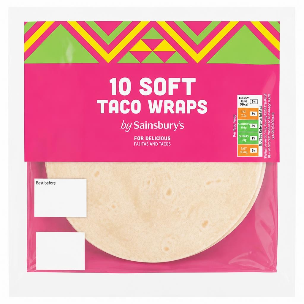 Sainsbury's 10 x Soft Taco Wraps 300g