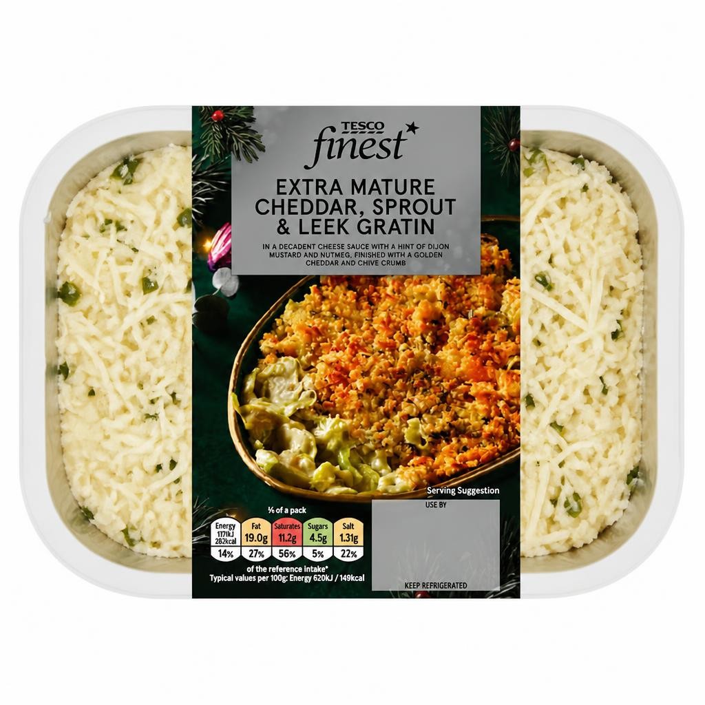 Tesco Finest Extra Mature Cheddar, Sprout & Leek Gratin 400g