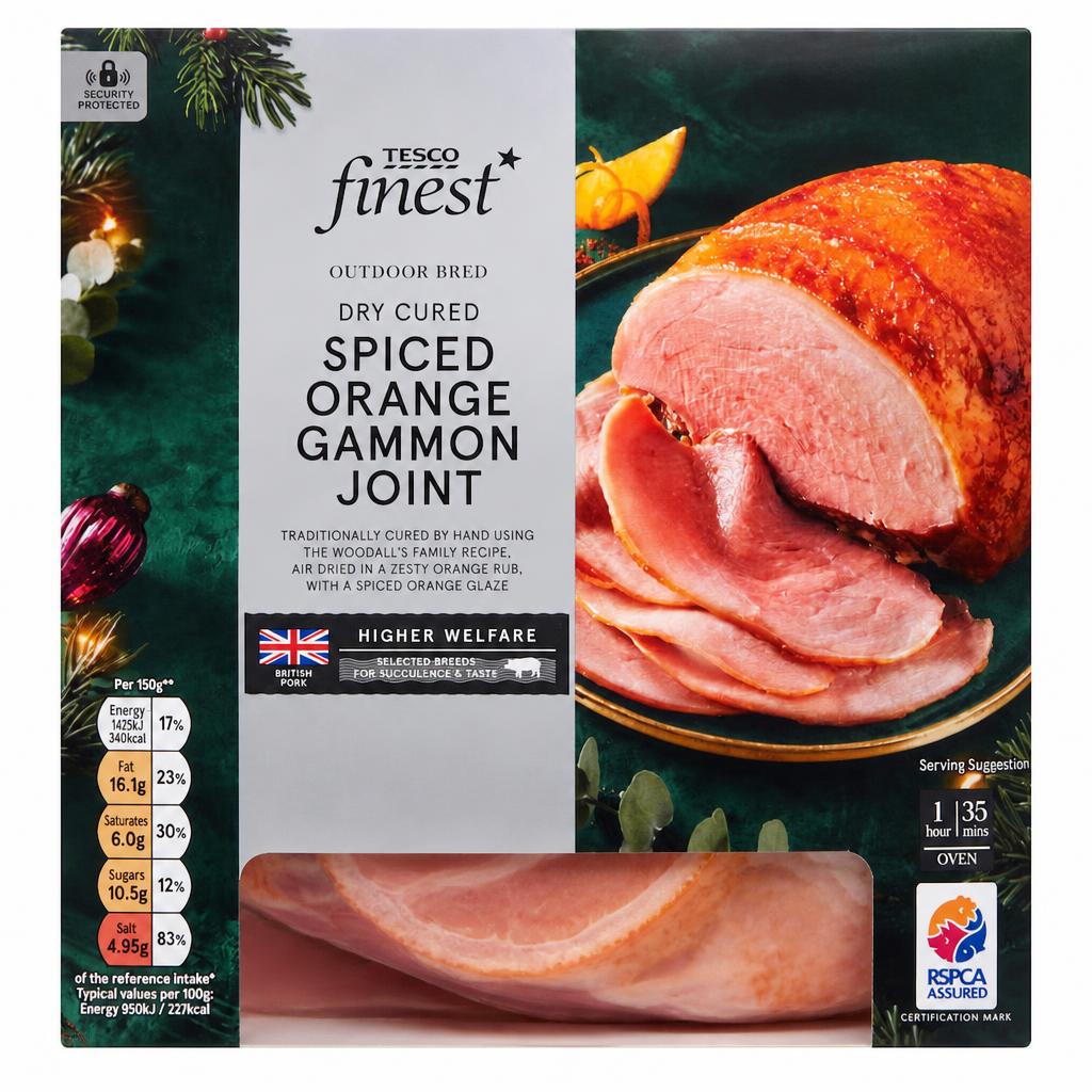 Tesco Finest Dry Cured Gammon Joint with a Spiced Orange Glaze 1kg (Serves 4)
