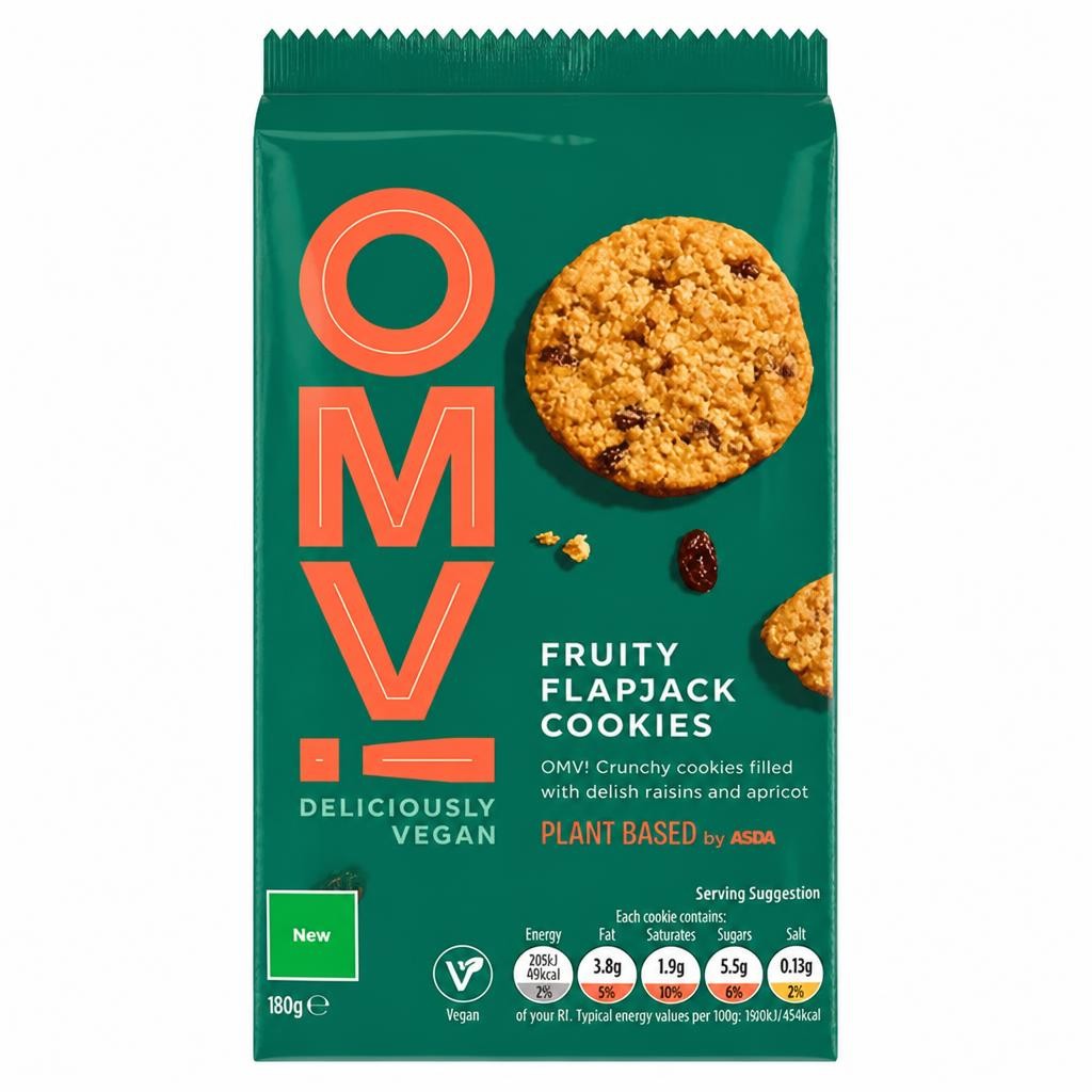 OMV! Deliciously Vegan Plant Based OMV! Fruity Flapjack Cookies 180g