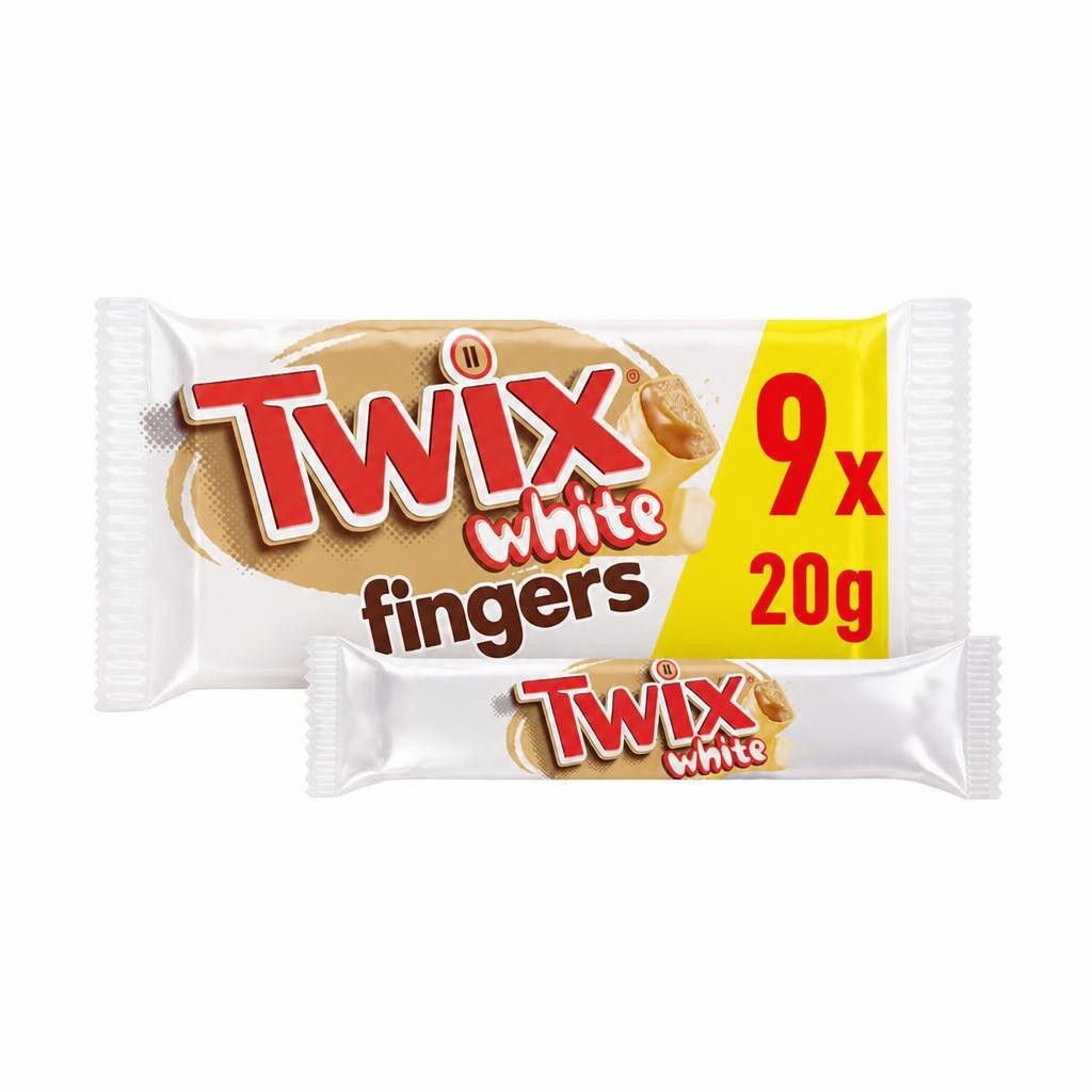Twix White Chocolate Biscuit Snack Bars Multipack Chocolate 9x20g