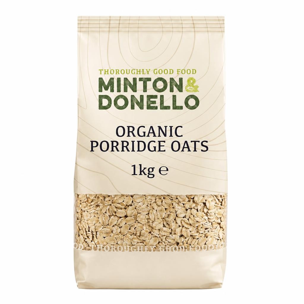 Minton & Donello Organic Porridge Oats 6 x 1Kg