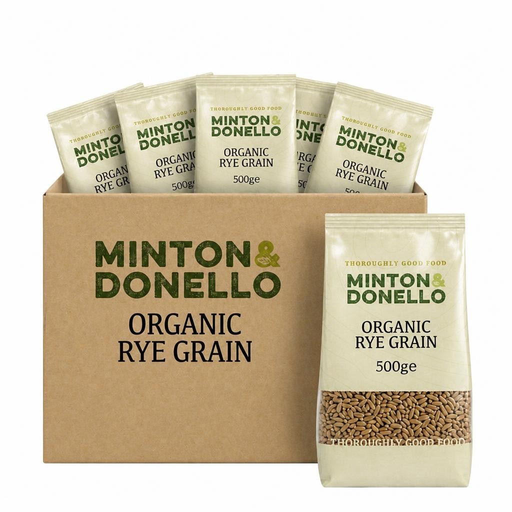 Minton & Donello Organic Rye Grain 6 x 500g
