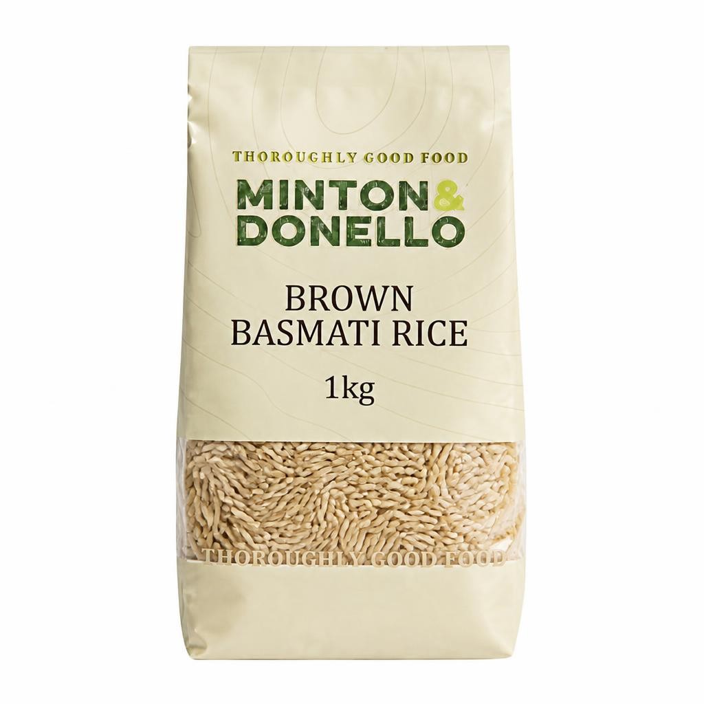 Minton & Donello Organic Long Grain Brown Basmati Rice 6 x 1Kg