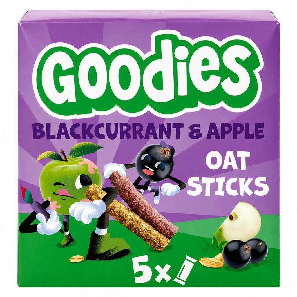 Goodies 5 x 23g Apple & Blackcurrant Multipack Kids Snack Oat Sticks Bars