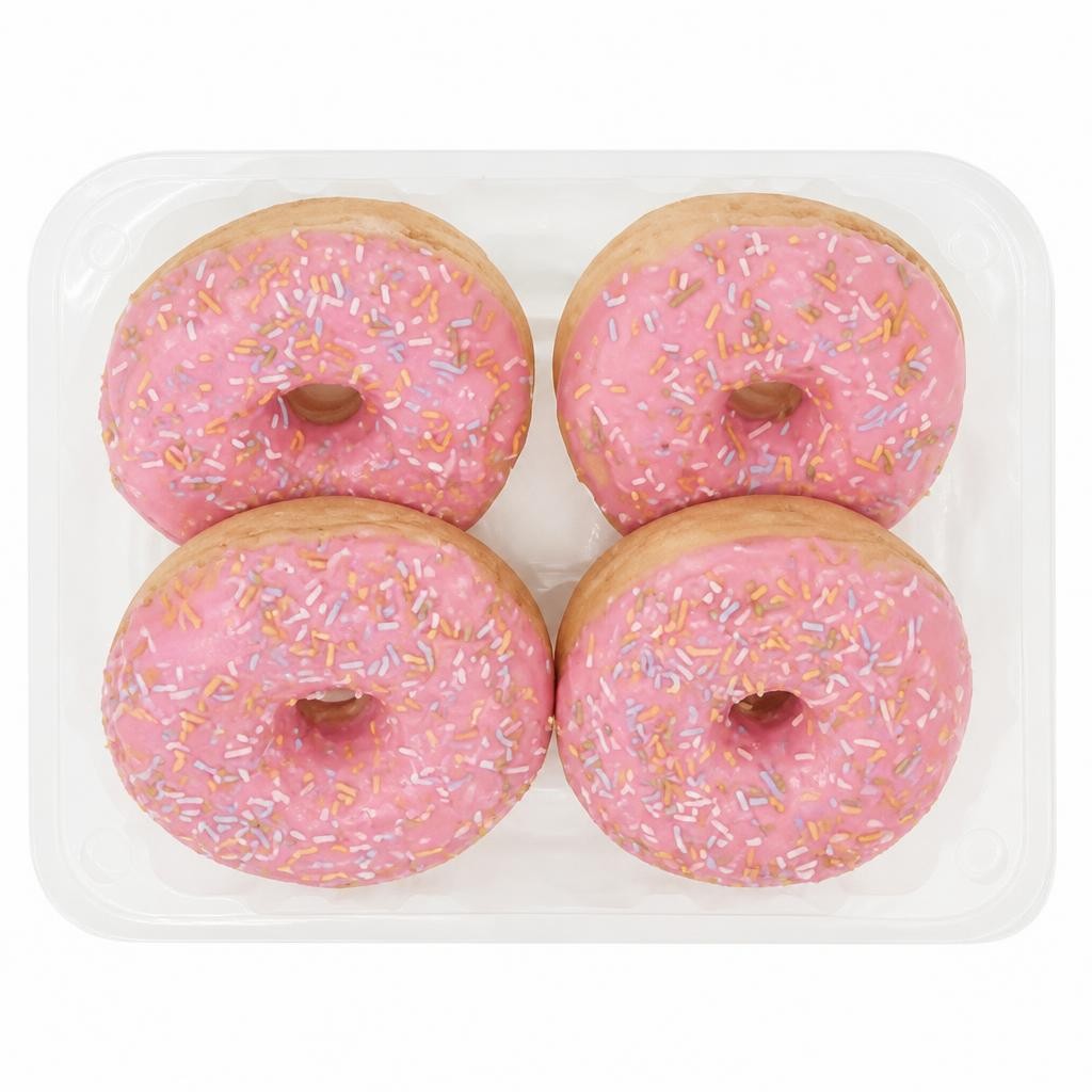 The BAKERY at ASDA 4 Pink Ring Donuts