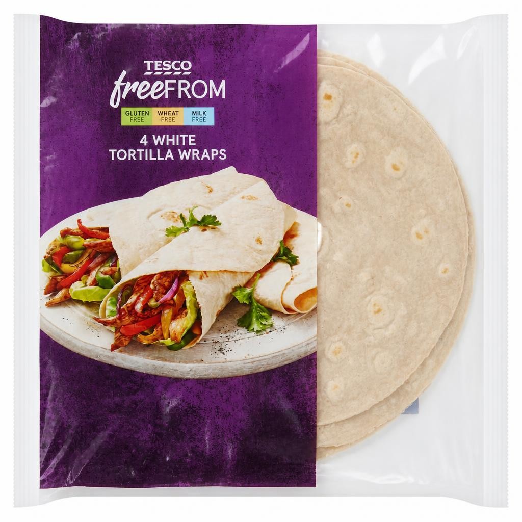 Tesco Free From White Tortilla Wraps 4 pack 160g