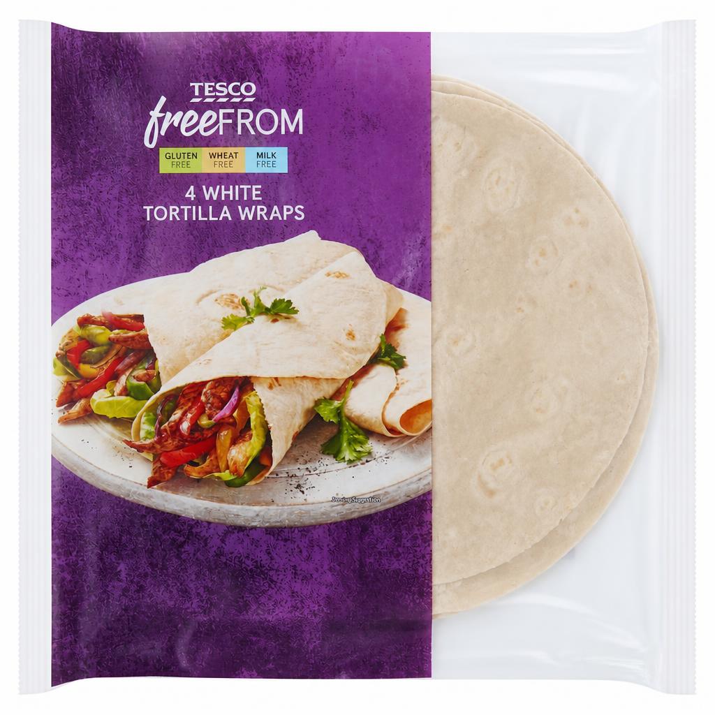 Tesco Free From White Tortilla Wraps 4 pack 160g