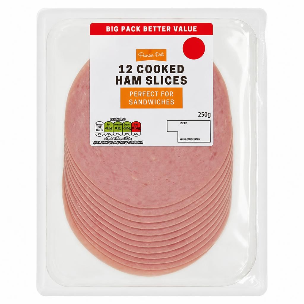 Premier Deli Cooked Ham Slices x12 250g