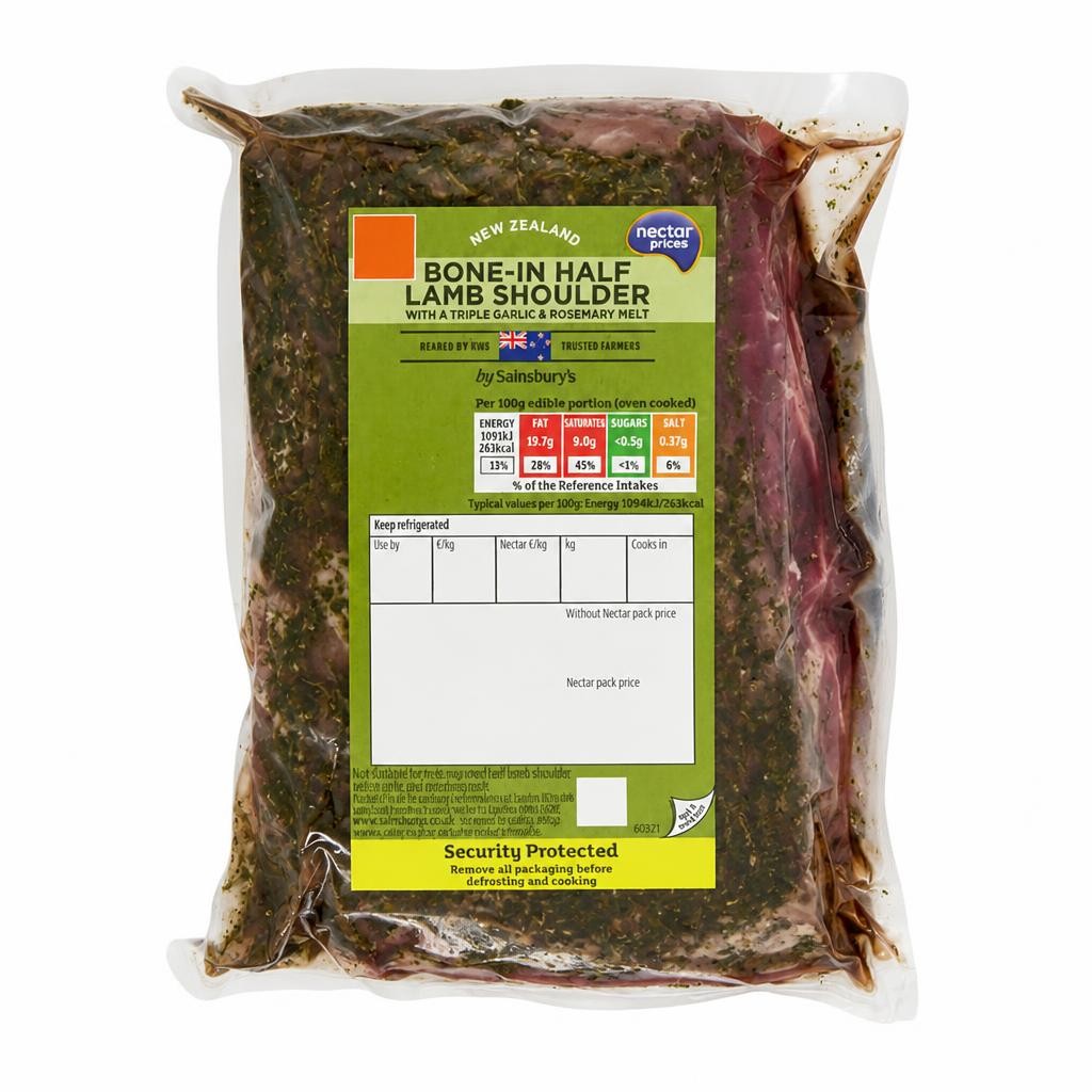 Sainsbury's Bone-in Seasoned Half Lamb Shoulder