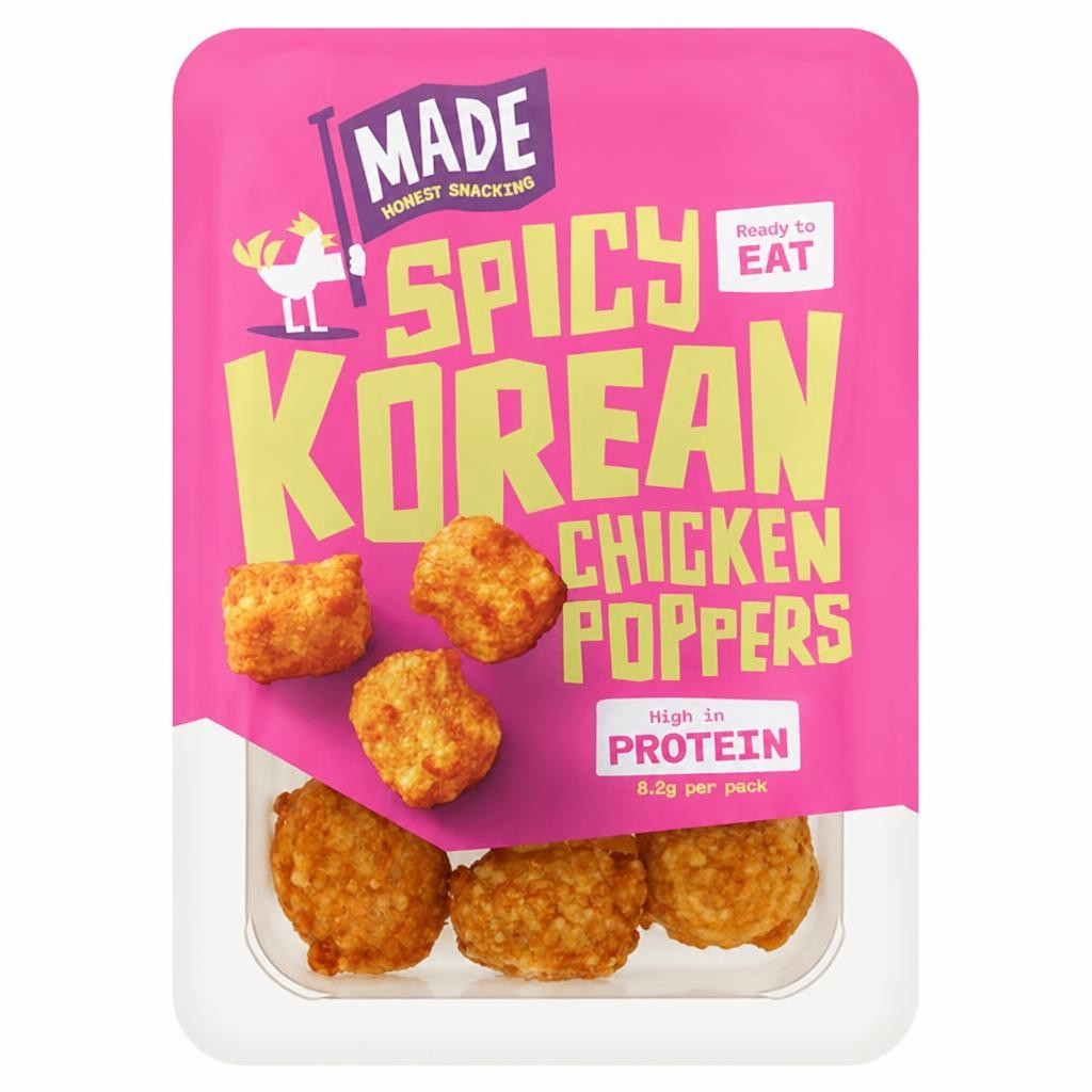 Made Honest Snacking Spicy Korean Chicken Poppers 60g