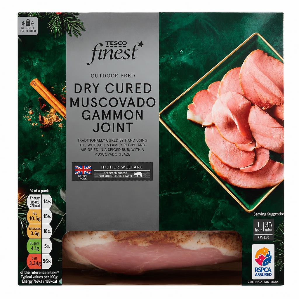 Tesco Finest Dry Cured Gammon Joint with a Muscovado Glaze 1kg (Serves 6)