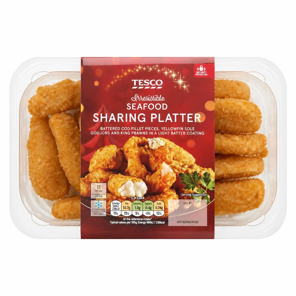 Tesco Coated Seafood Sharing Platter 600g