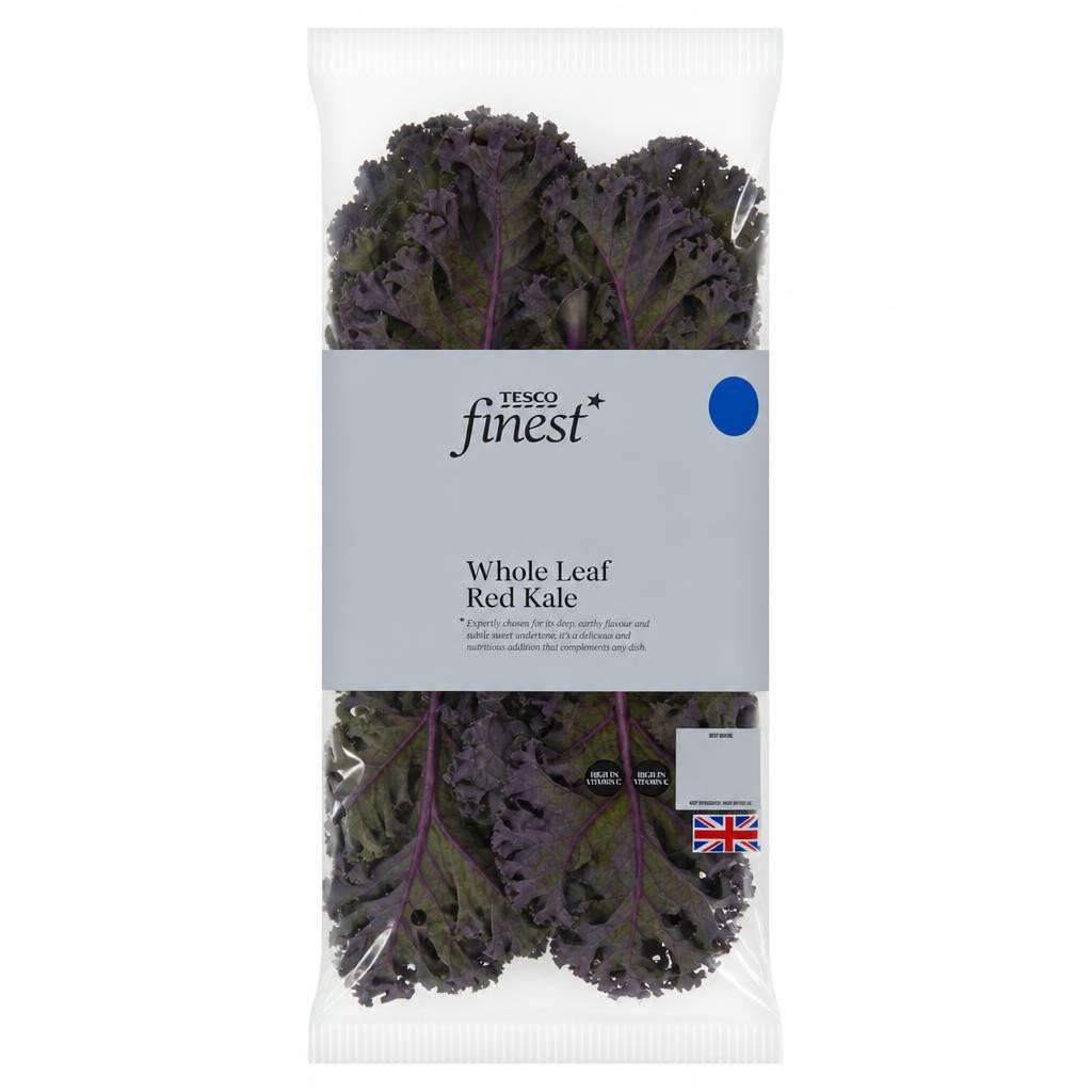 Tesco Finest Whole Leaf Red Kale 210g