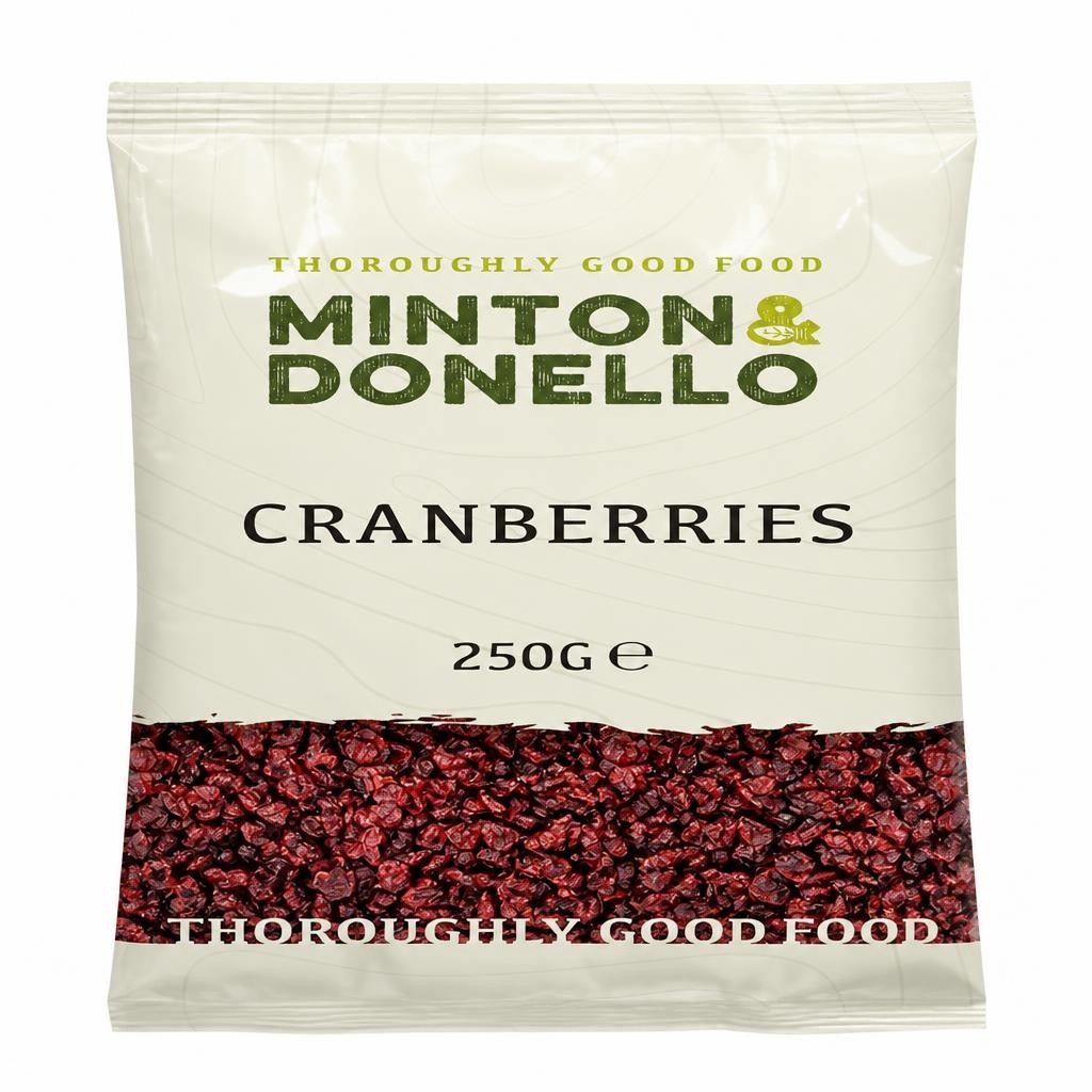 Minton & Donello Dried Soft Cranberries 6 x 250g