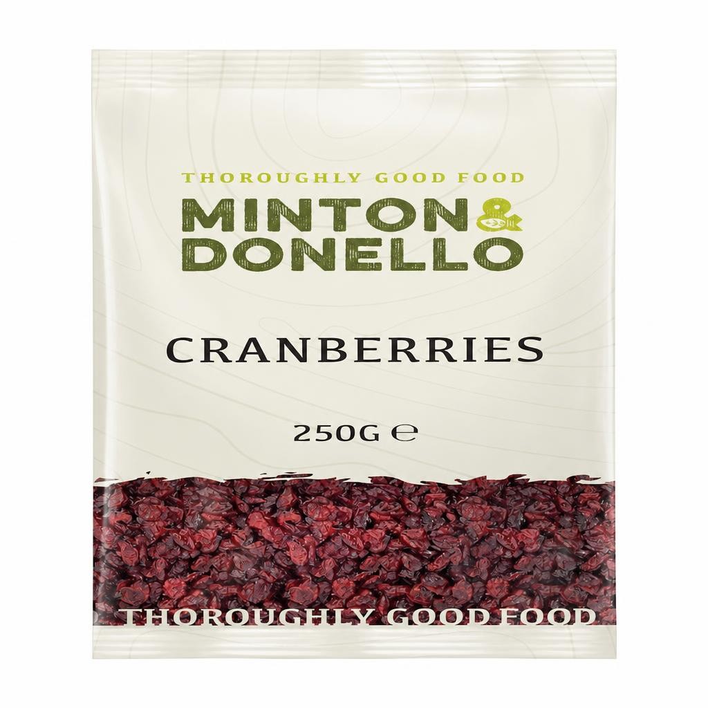 Minton & Donello Dried Soft Cranberries 6 x 250g