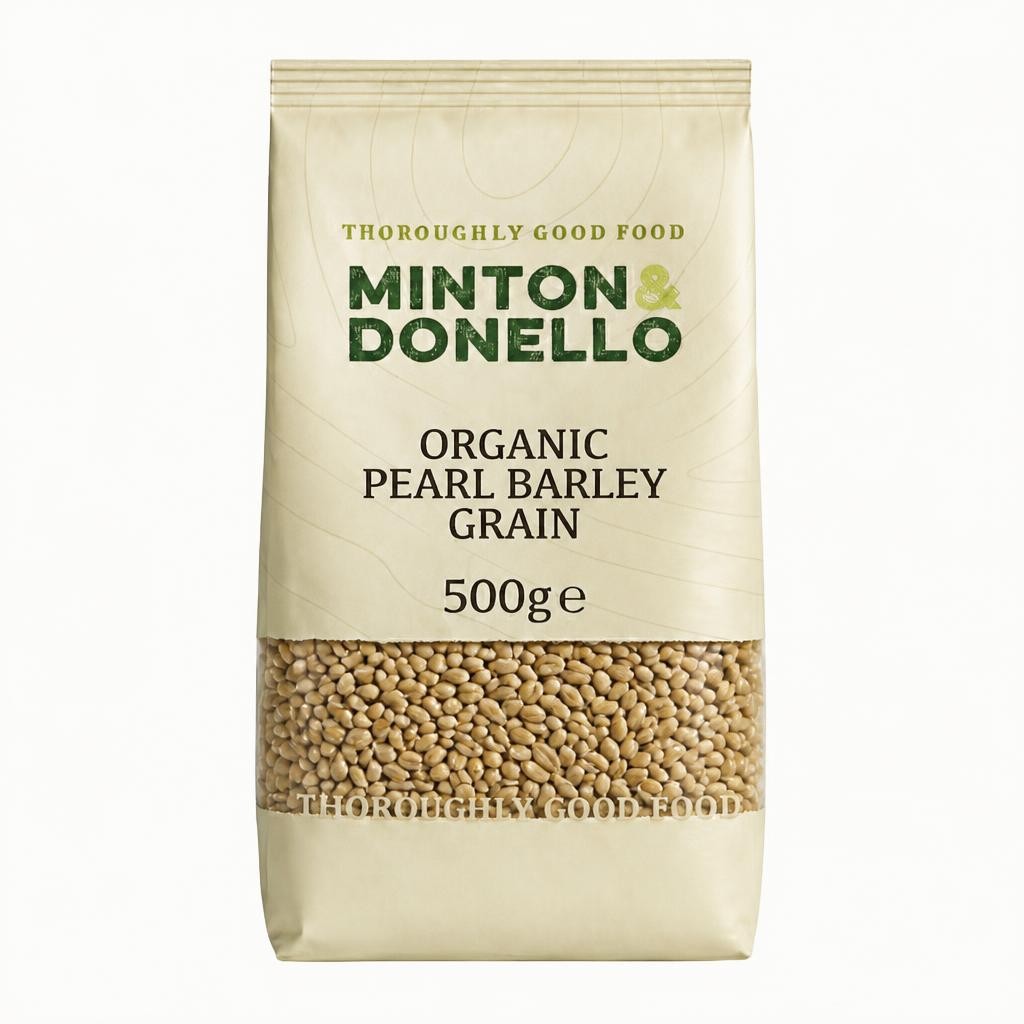 Minton & Donello Organic Pearl Barley Grain 6 x 500g