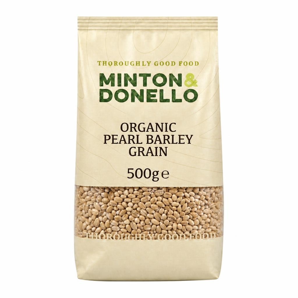 Minton & Donello Organic Pearl Barley Grain 6 x 500g