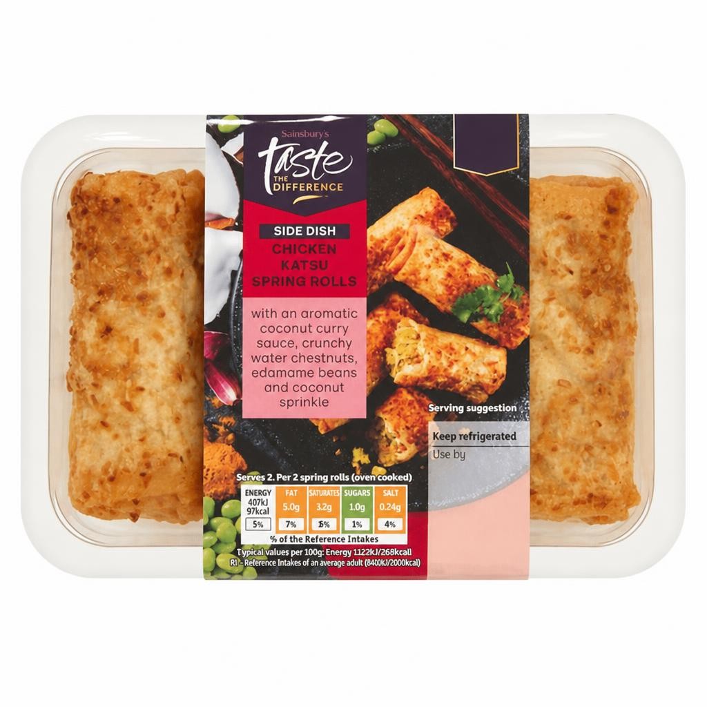 Sainsbury's Katsu Chicken Spring Rolls, Taste the Difference 152g