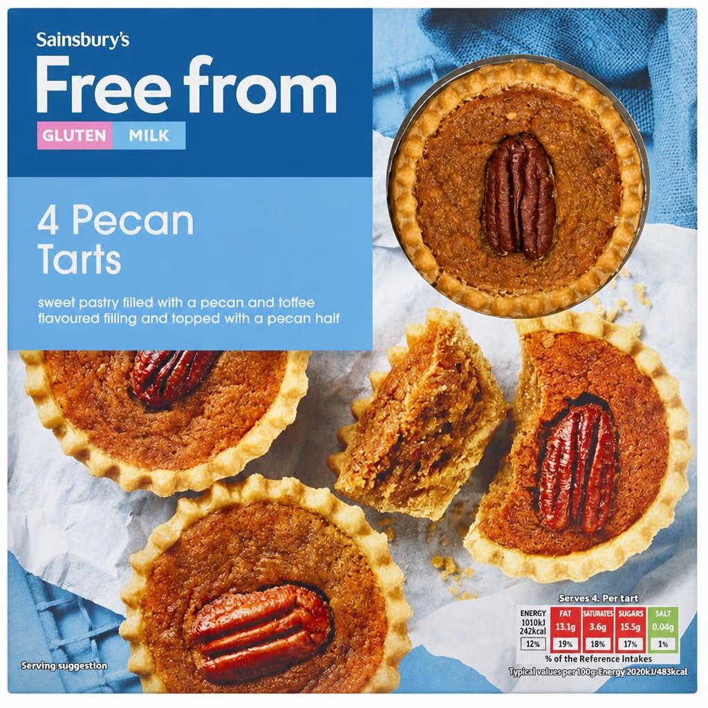 Sainsbury's Free From 4 Pecan Tarts 200g
