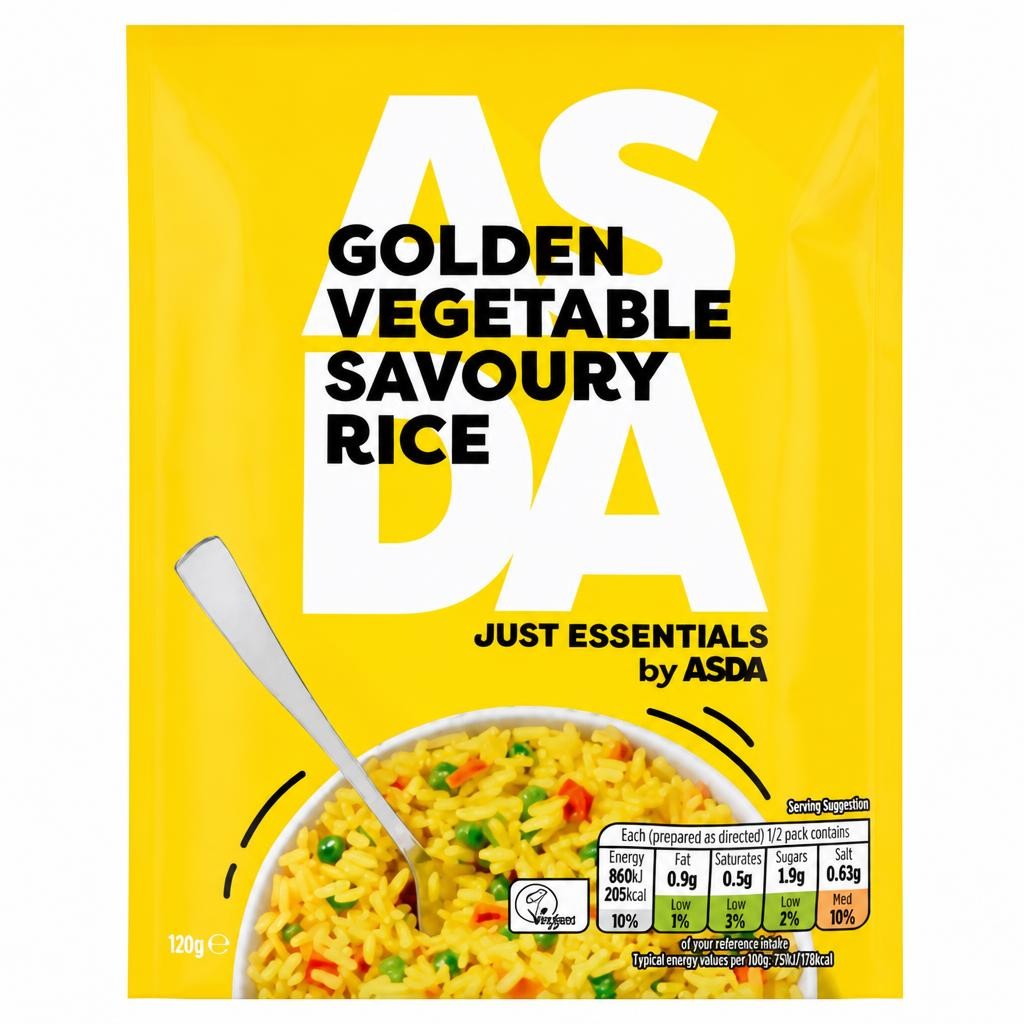 JUST ESSENTIALS by ASDA Just Essentials by  Golden Vegetable Savoury Rice 120g
