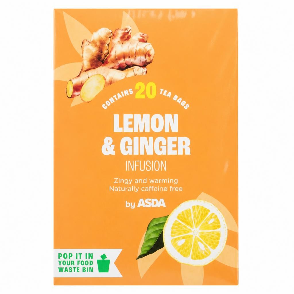 ASDA 20 Lemon & Ginger Infusion Tea Bags 40g
