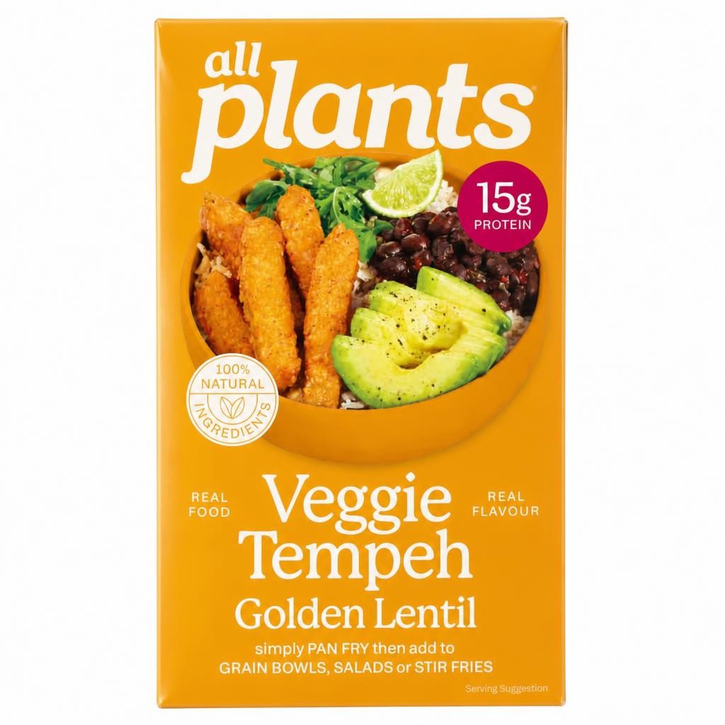 all plants Veggie Tempeh with golden lentils 180g