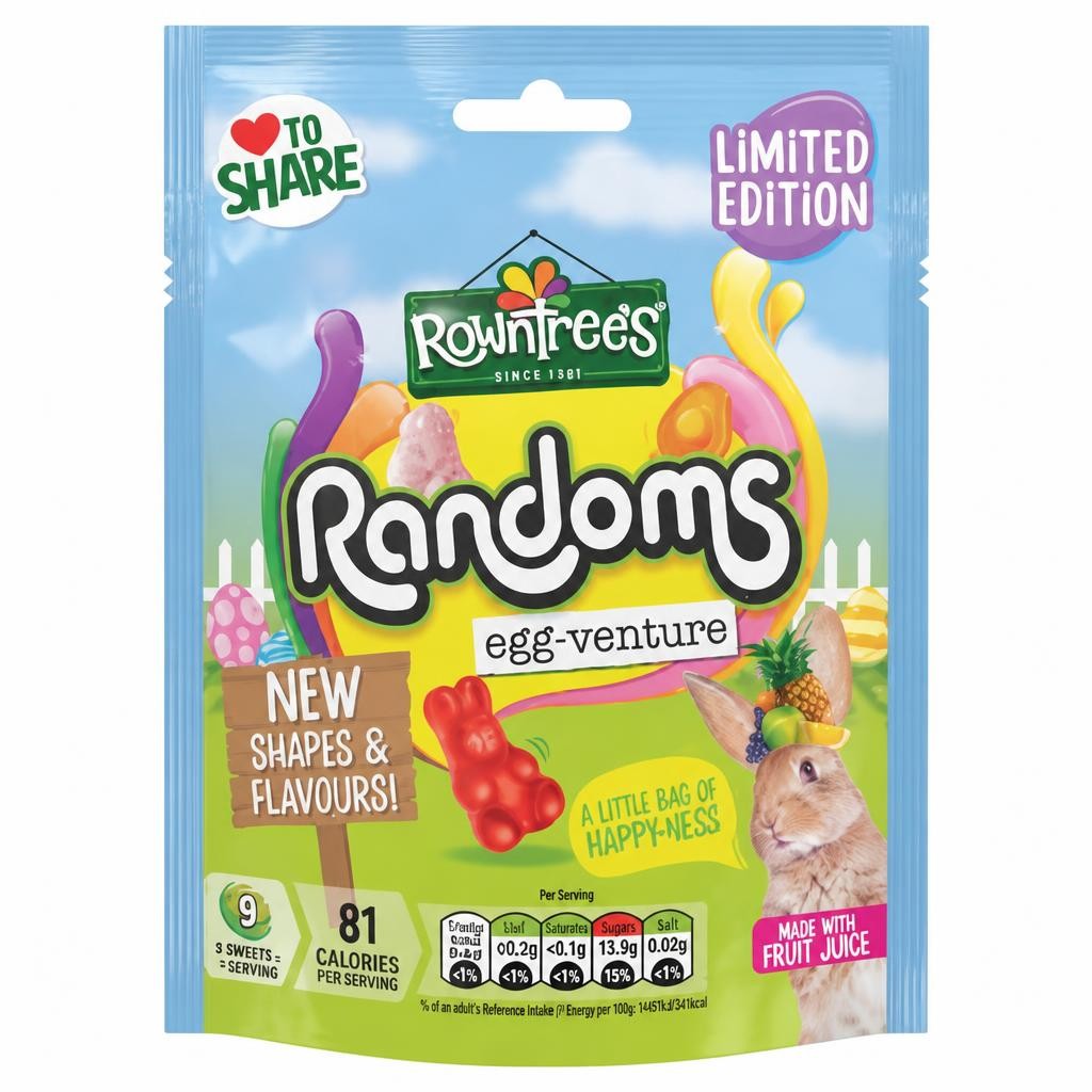 Rowntree's Limited Edition Randoms Egg - Venture Sweets Sharing Bag 130g