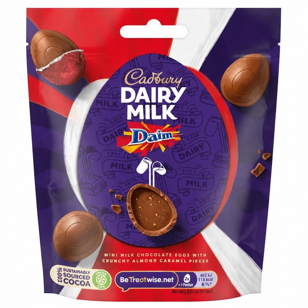 Cadbury Dairy Milk and Daim Mini Chocolate Eggs Bag 77 g