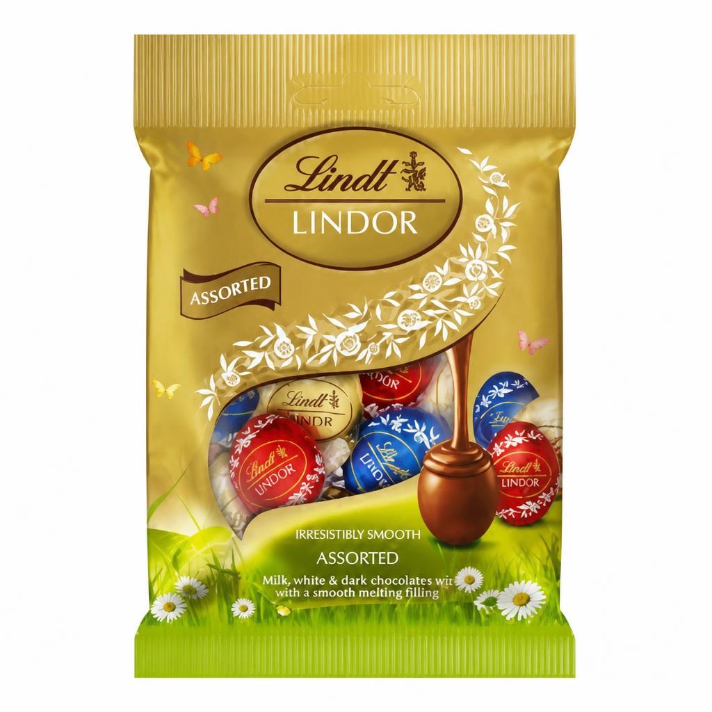 Lindt Lindor Chocolate Mini Easter Eggs Assorted Bag 80g