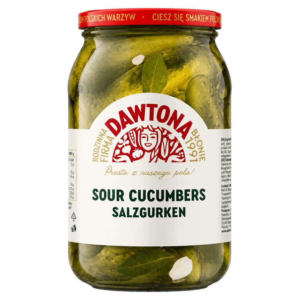 Dawtona Ogorki Kwaszone 900G