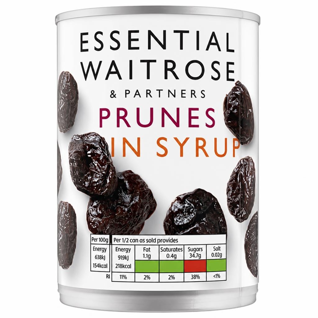Waitrose Essentials Prunes in Syrup