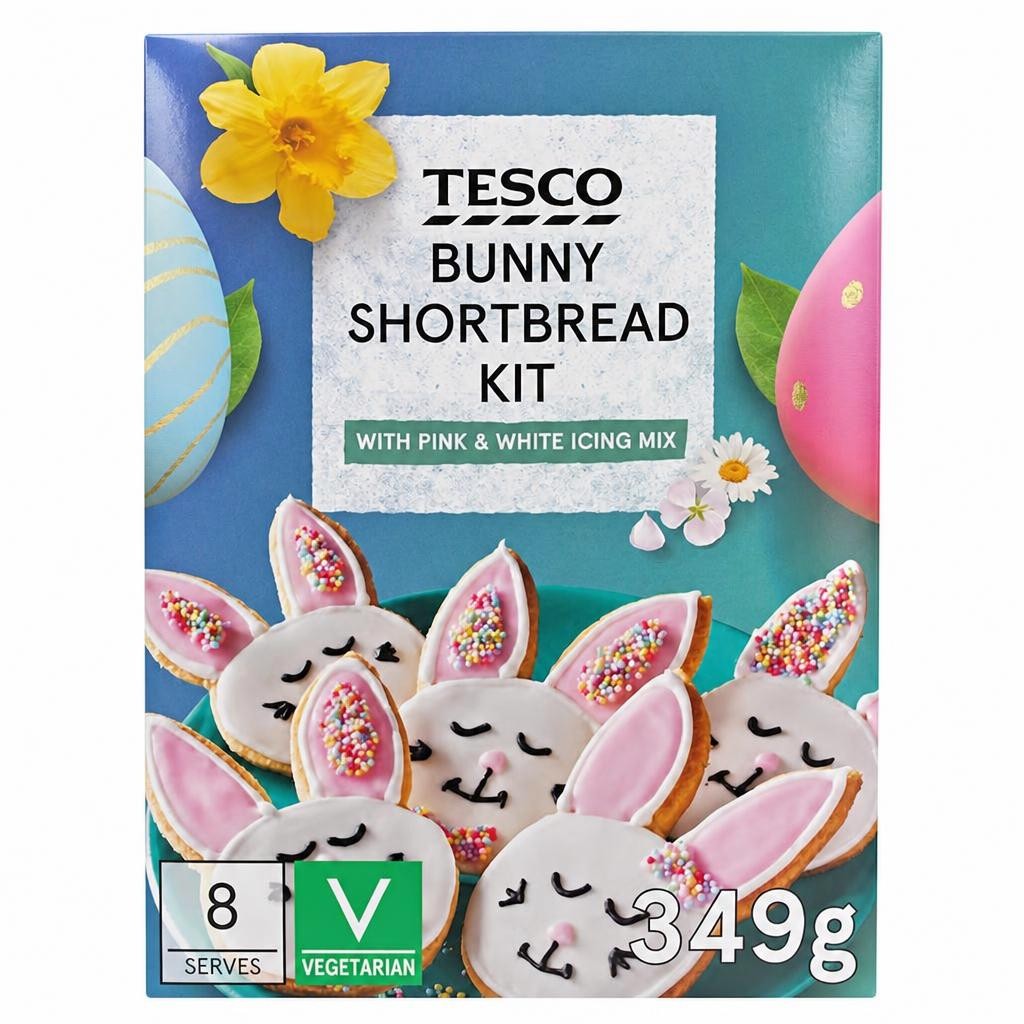 Tesco Bunny Shortbread Kit 349G