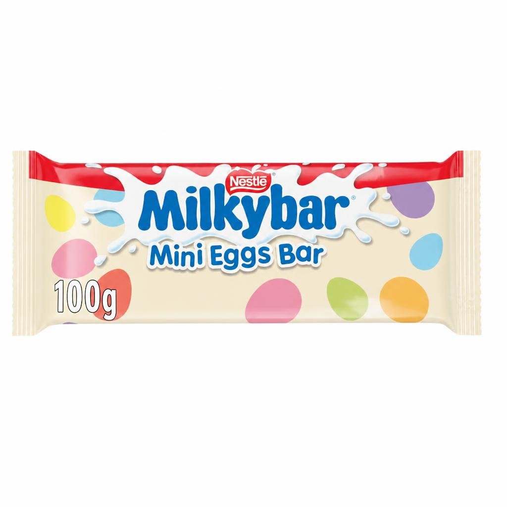 Milkybar Mini Eggs Easter White Chocolate Sharing Bar 100g