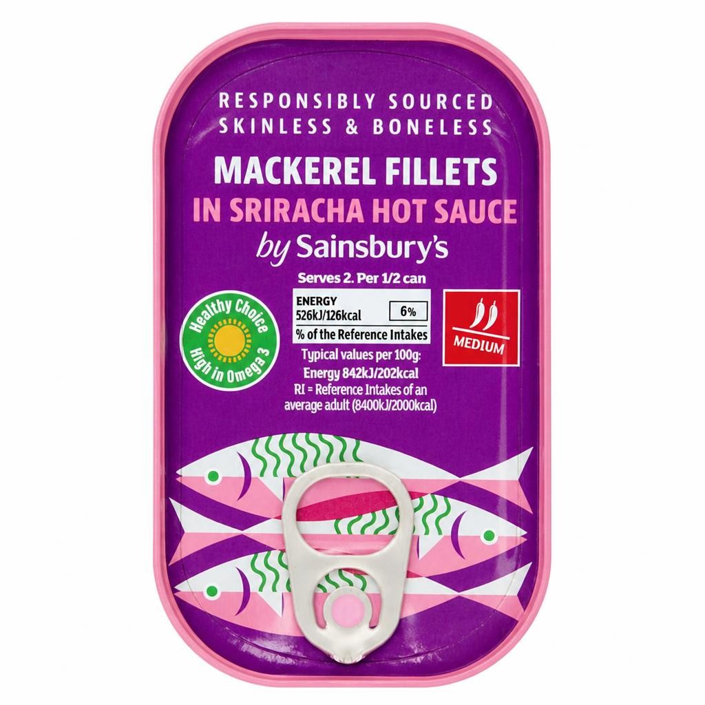 Sainsbury's Mackerel Fillets in Sriracha Hot Sauce 125g
