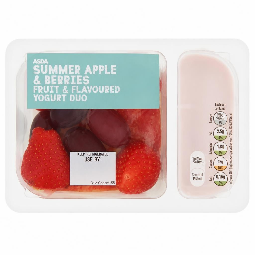 ASDA Summer Apple & Berries Fruit & Flavoured Yogurt Duo 180g