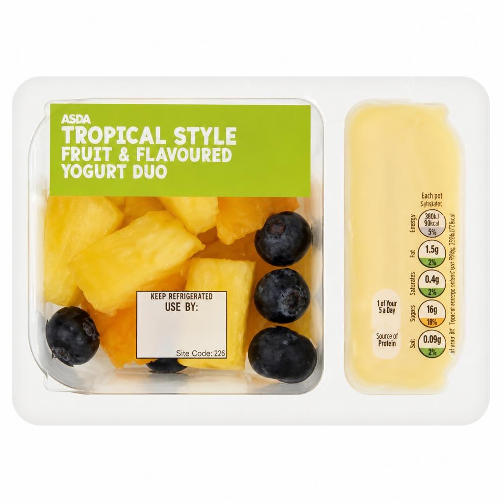 ASDA Tropical Style Fruit & Flavoured Yogurt Duo 180g