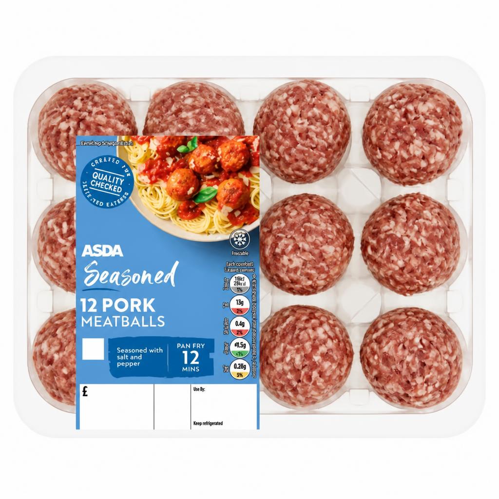 ASDA 12 Seasoned Pork Meatballs 336g
