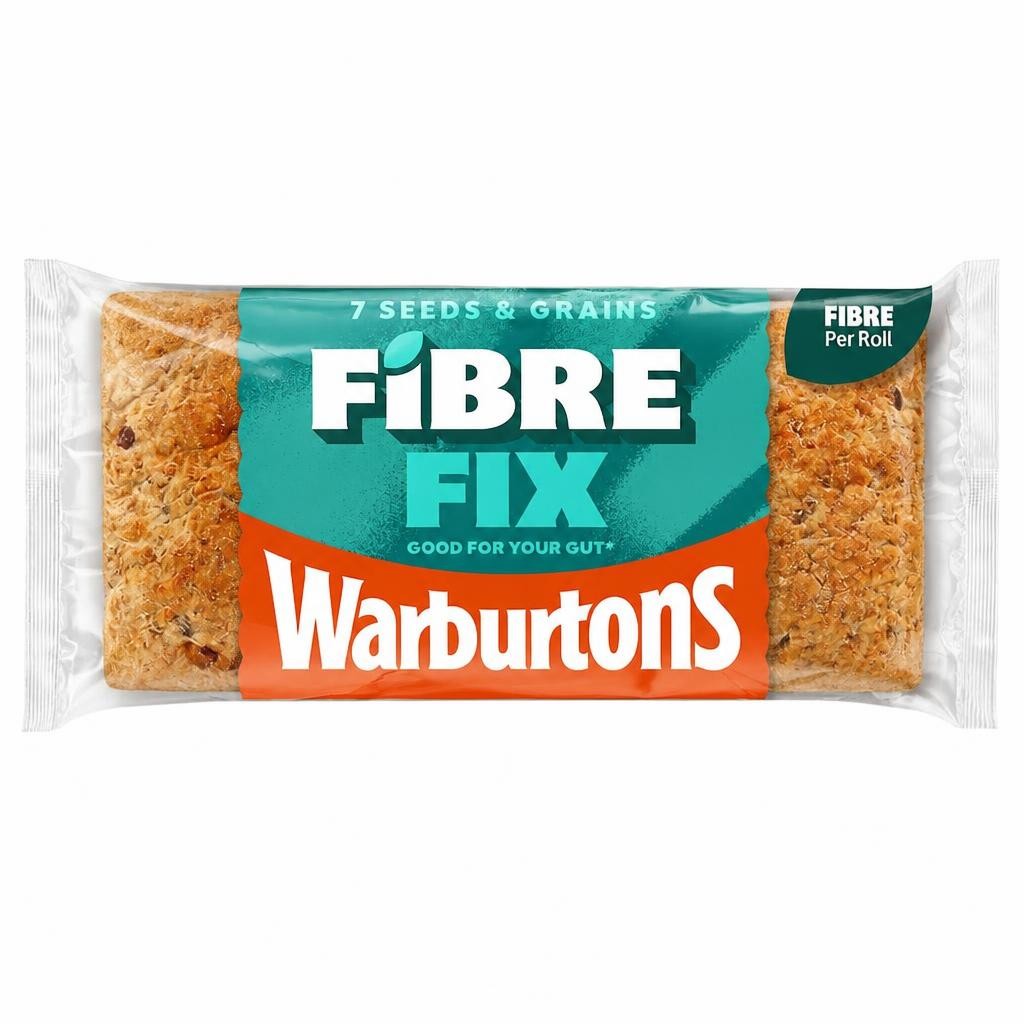 Warburtons 7 Seeds & Grains Fibre Fix 4 Soft Sliced Rolls