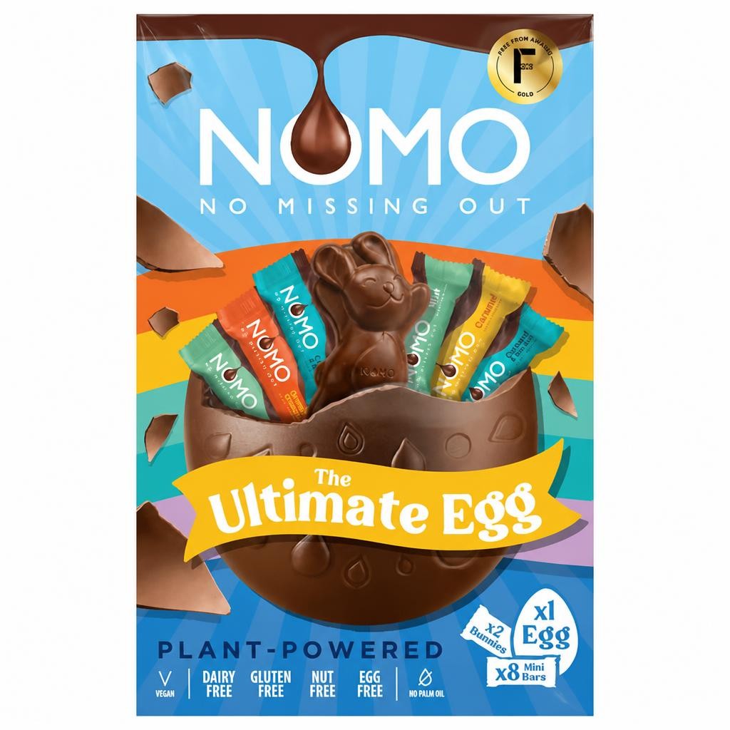 NOMO Extra Large Ultimate Easter Egg, Bunnies & Mini Bars 223g