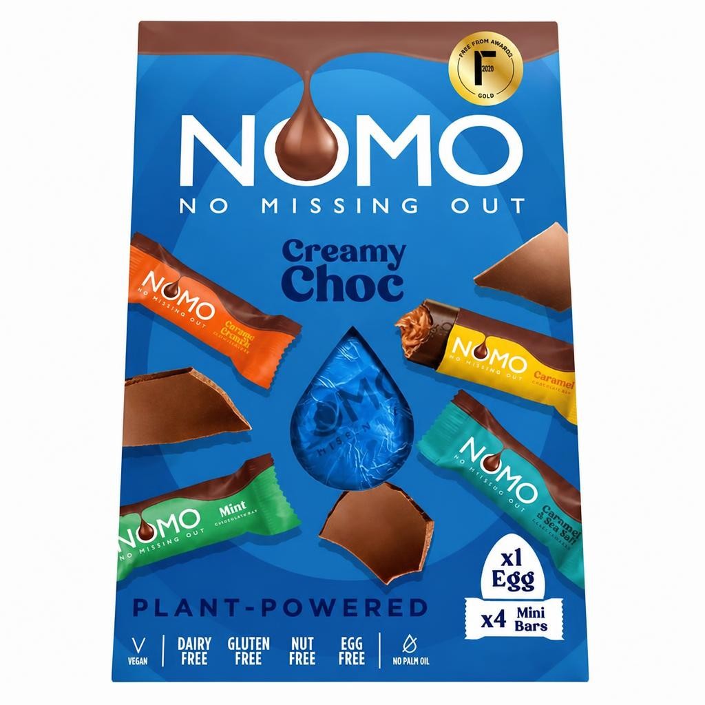 NOMO Large Creamy Choc Mini Bars & Easter Egg 154g
