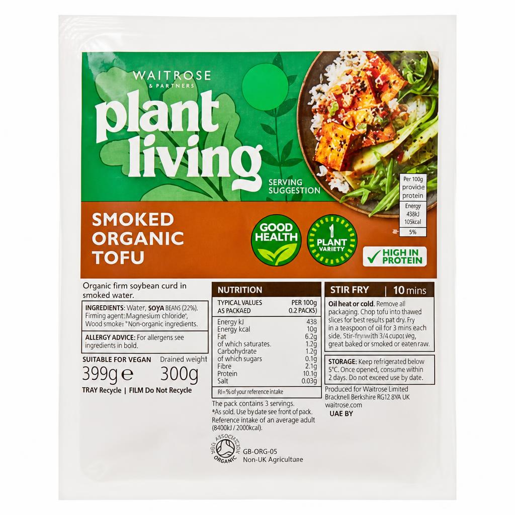 Waitrose Plant Living Smoked Organic Tofu